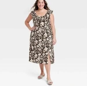 AVA & VIV | Womens Plus Size Ruffle Maxi Empire Waist Dress NEW Size 3X Cottage